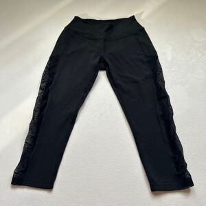 Beyond Yoga Black Mesh Panel High Rise Leggings Size Small | Athleisure Activewe